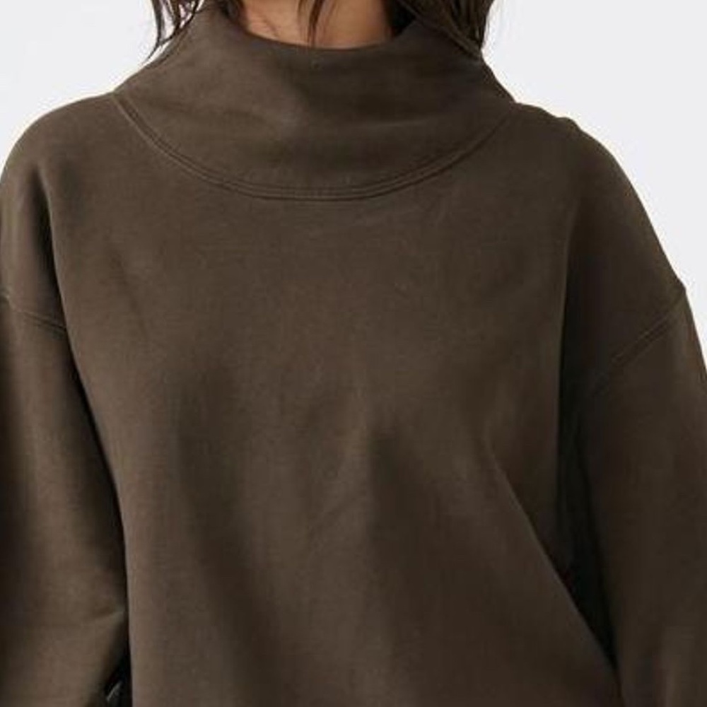 Josh Brown Split Mock / Turtleneck Sweatshirt - Brown - EUC - Rare - One Size